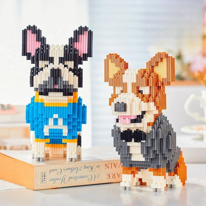 Welsh Corgi im Anzug Bausteinset