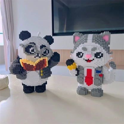 Panda mit Buch Bausteinset