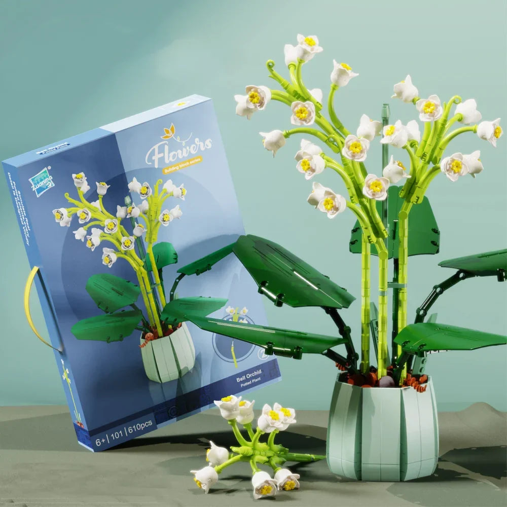 Weiße Lilien Bausteinset