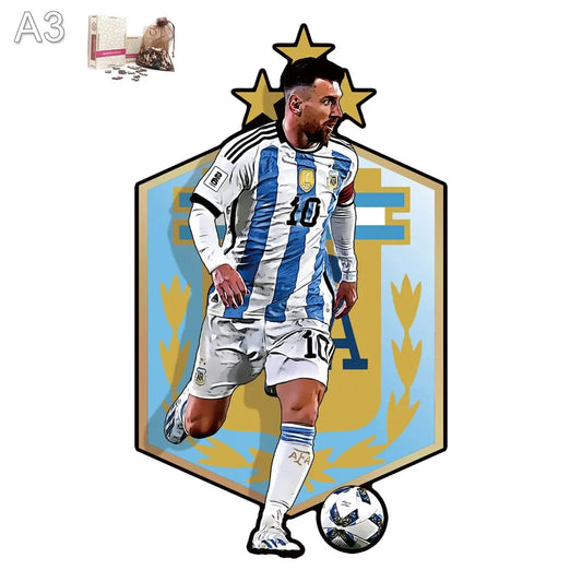 Messi Argentinien Logo Holzpuzzle