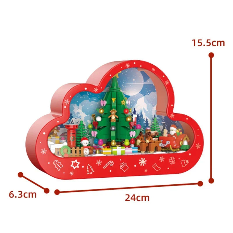 Weihnachtsdorf in der Wolke Bausteinset