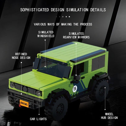 Grünes Rennauto Bausteinset
