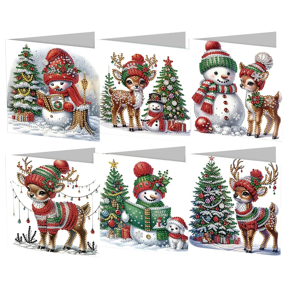Diamond Painting Rentiere & Schneespaß Weihnachtskarten