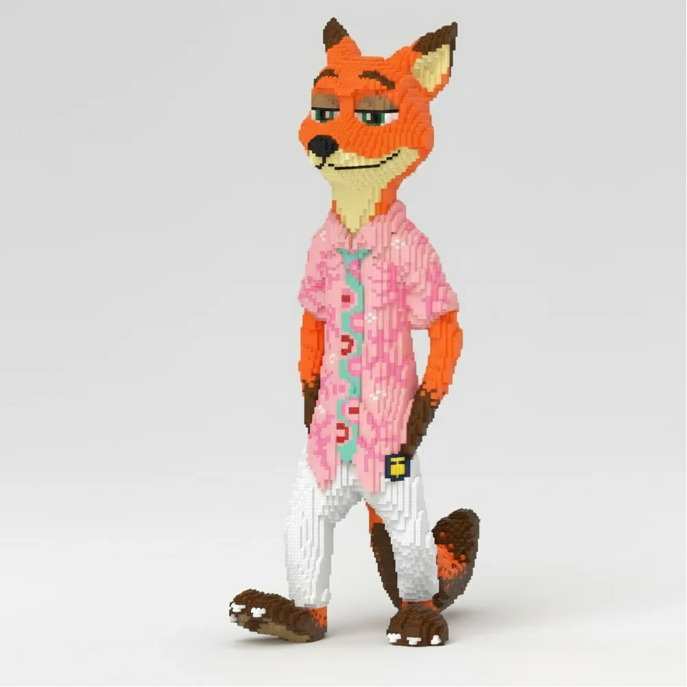 MEGA Fuchs mit rosa Bluse Bausteinset