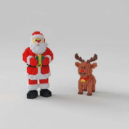 Weihnachtsmann mit Geschenk Bausteinset
