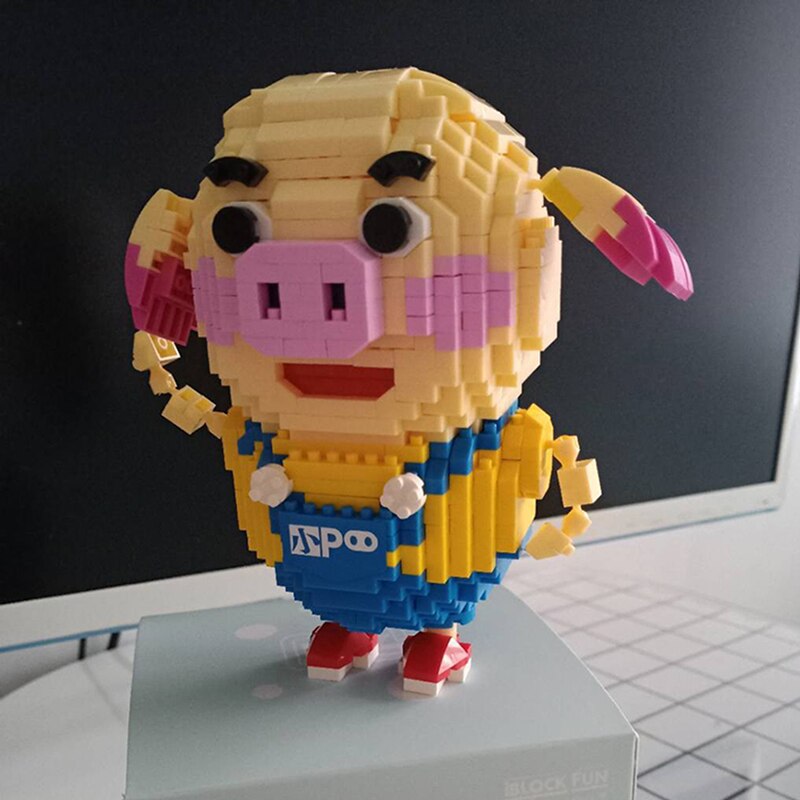 Schwein mit Latzhosen Bausteinset