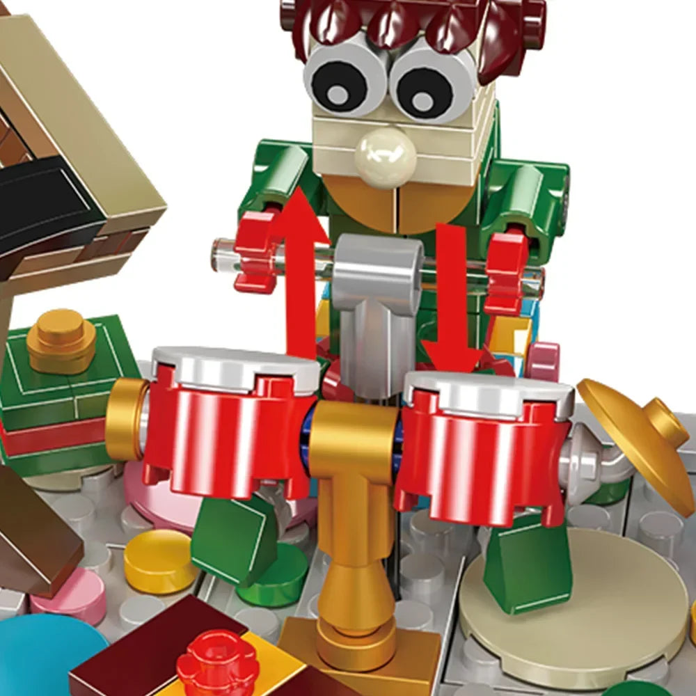 Musikalisches Weihnachtsdorf Bausteinset
