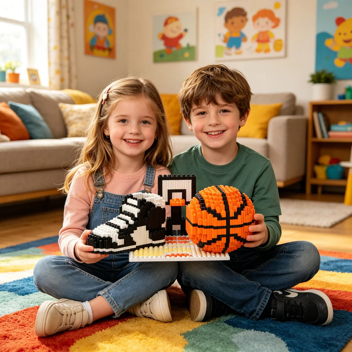 Basketballschuh auf Feld Bausteinset