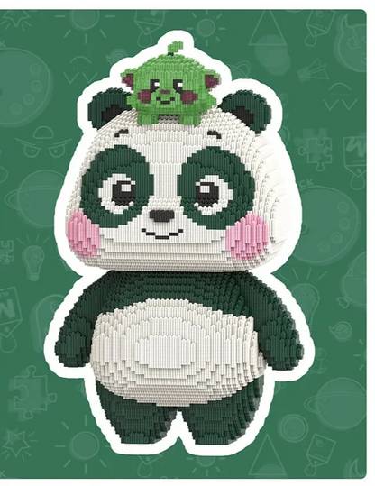 Panda mit Tierchen Bausteinset