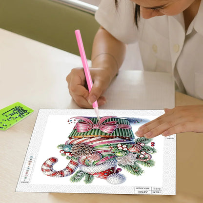 Diamond Painting Weihnachts-Cupcake
