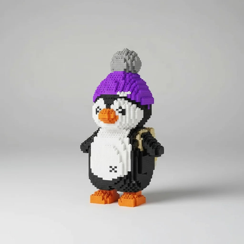 Pinguin mit Mütze Bausteinset