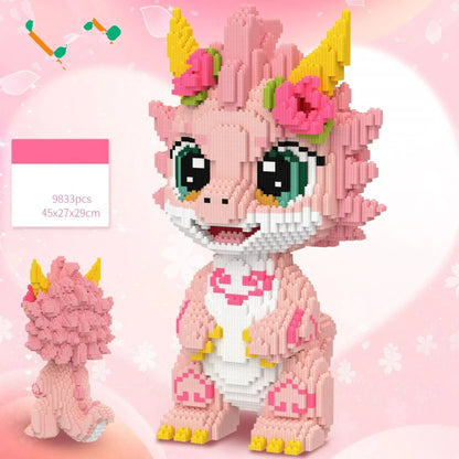 Süßer rosa Drache Bausteinset