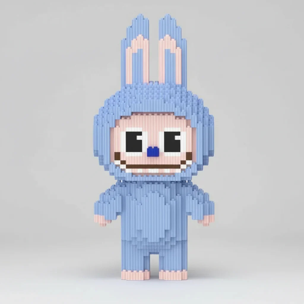 Blauer Labubu Bausteinset