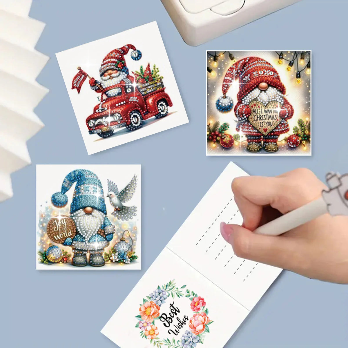 Diamond Painting Weihnachtswichtel-Karten