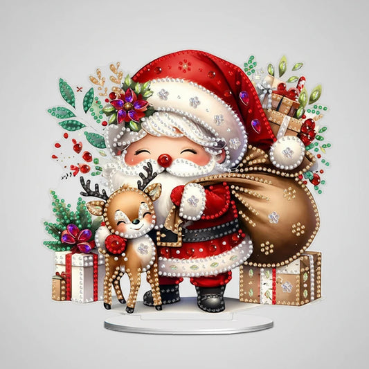 Diamond Painting 5D Weihnachtsmann mit Rentier