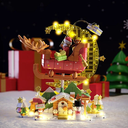 Weihnachtsmann im Schlitten Bausteinset