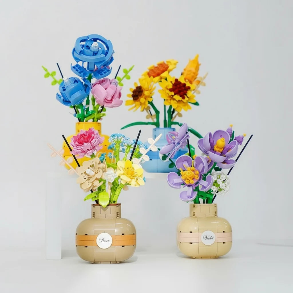 Sonnenblumen in Vase Bausteinset
