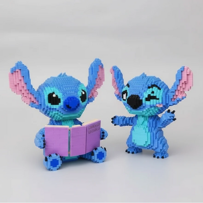 Blaues Wesen mit Buch Bausteinset