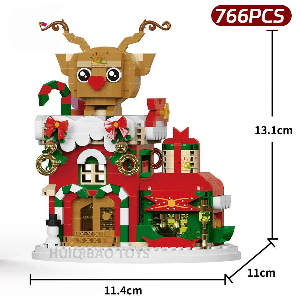 Schöne Weihnachtshäuschen Bausteinset