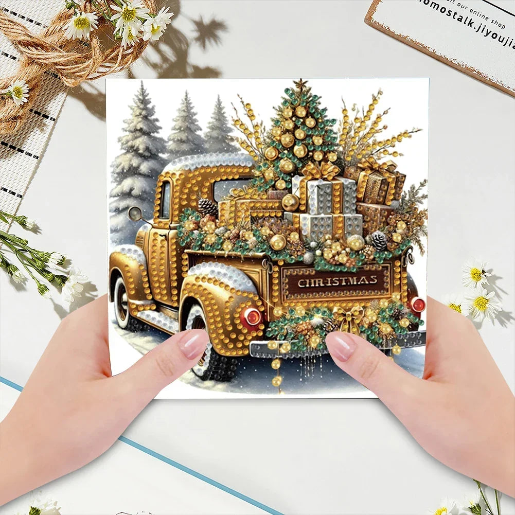 Diamond Painting Weihnachtsauto-Karten
