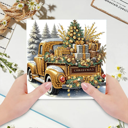Diamond Painting Weihnachtsauto-Karten