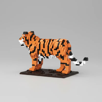 Tiger auf Bauplatte Bausteinset