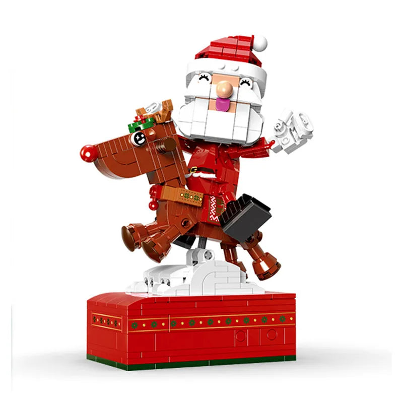 Der Weihnachtsmann auf dem Rentier Bausteinset