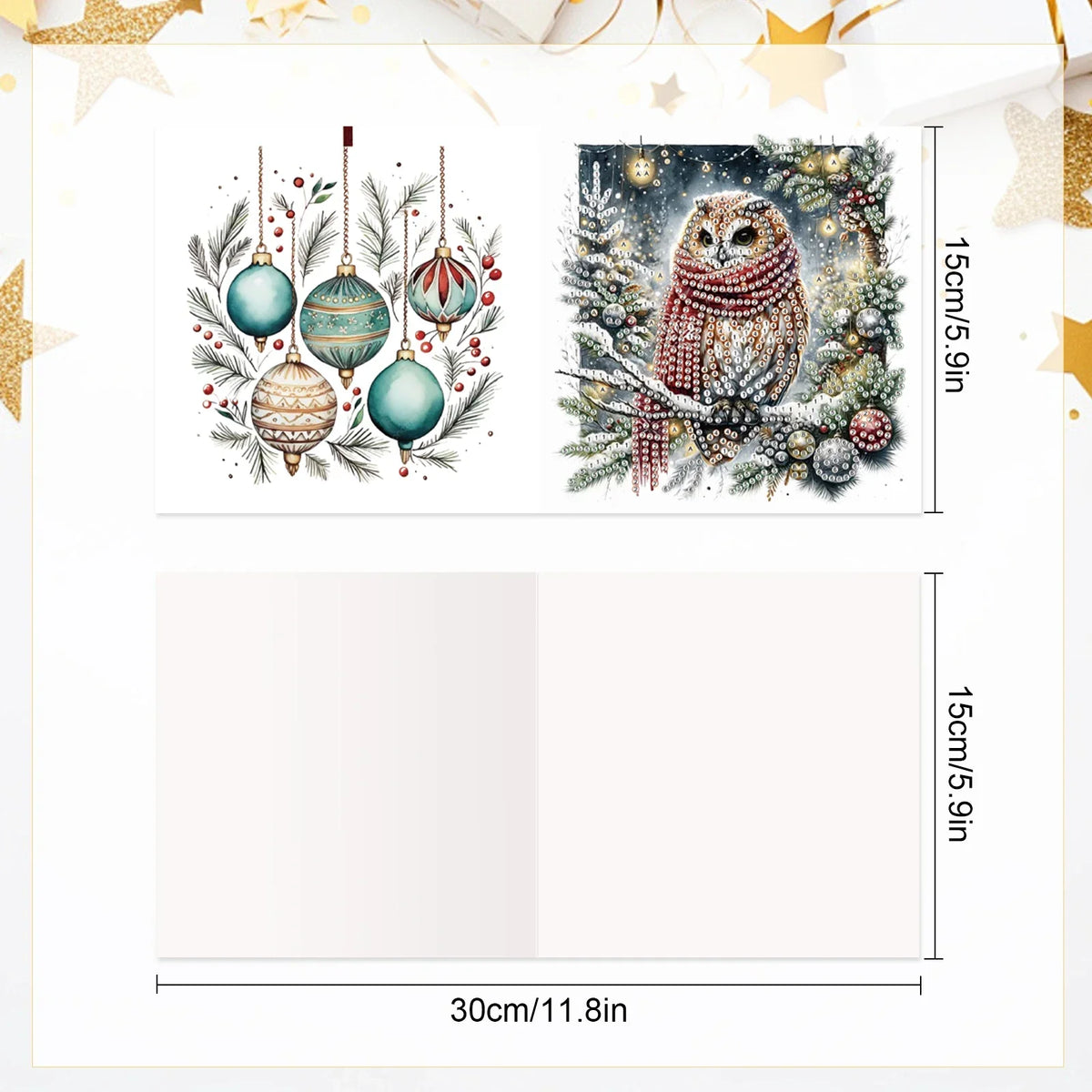 Diamond Painting Weihnachtseulen-Karten