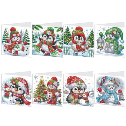 Diamond Painting Pinguine & Schneemänner Weihnachtskarten