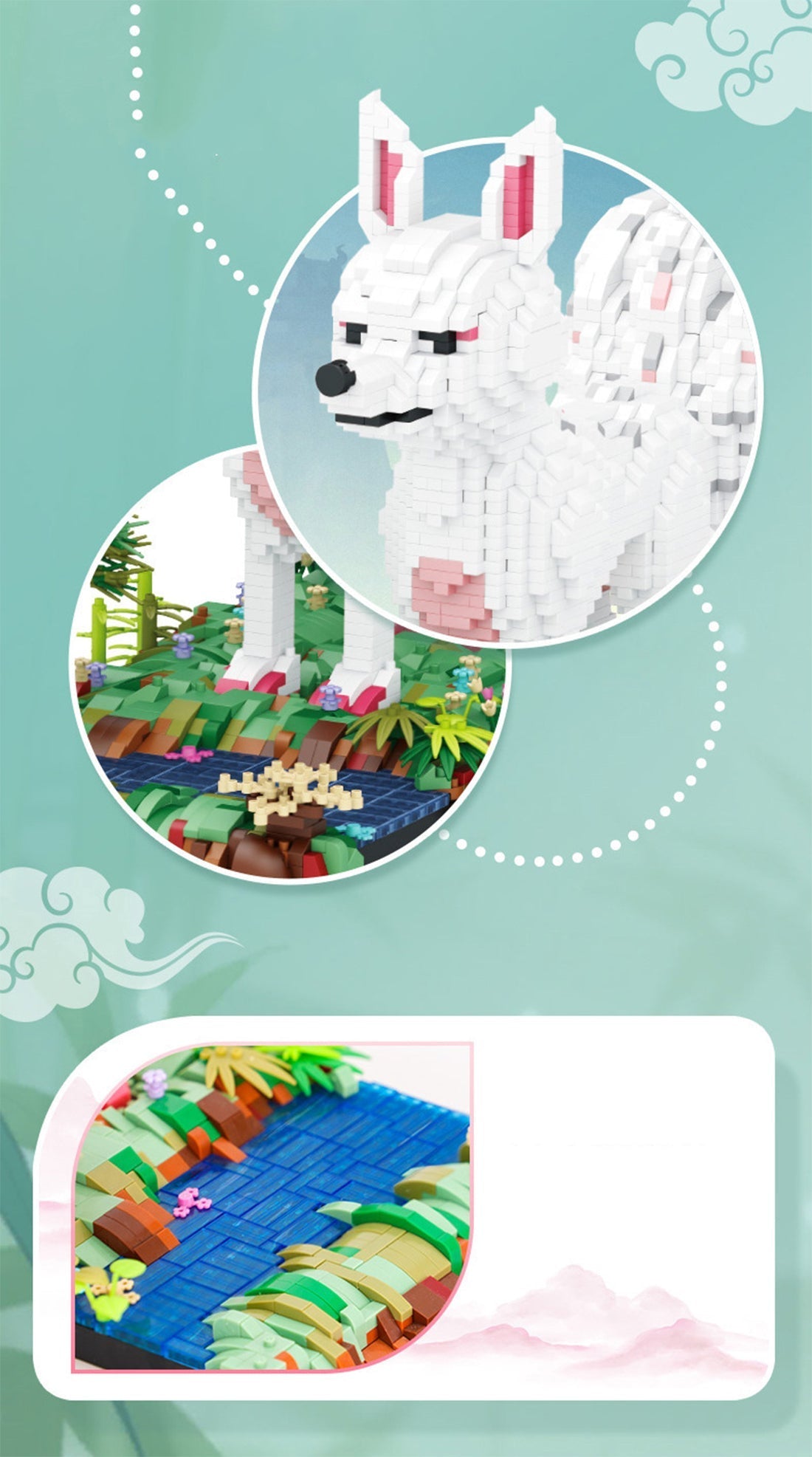 Weißer Fuchs Bausteinset