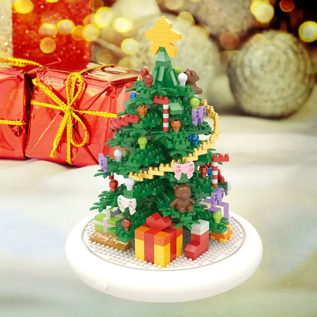 Geschmückter weihnachtsbaum Bausteinset