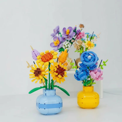 Sonnenblumen in Vase Bausteinset