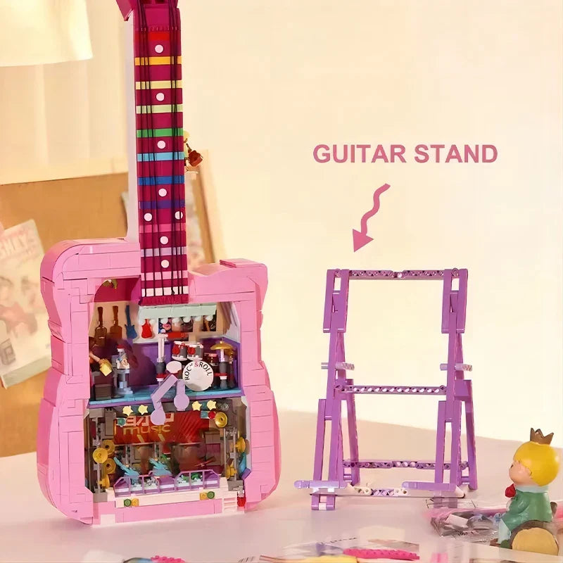 Rosa Gitarre Bausteinset