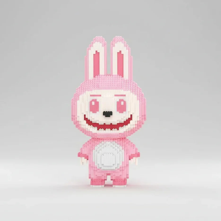 Mega Rosa Labubu Bausteinset