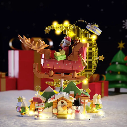 Weihnachtsmann im Schlitten Bausteinset
