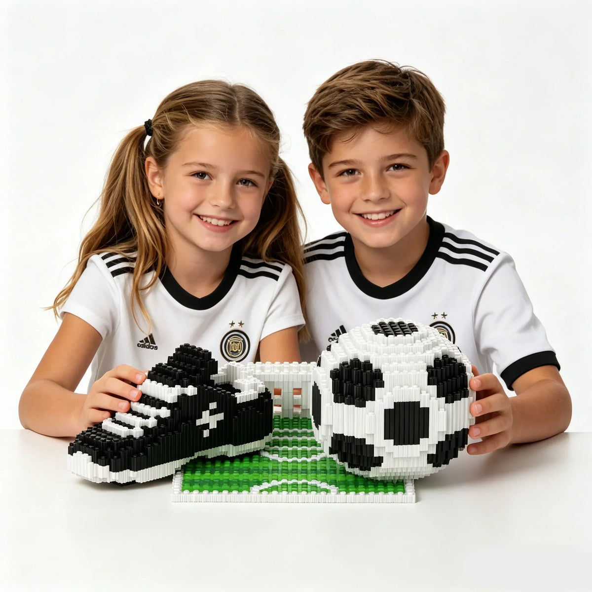 Fußballschuh auf Feld Bausteinset