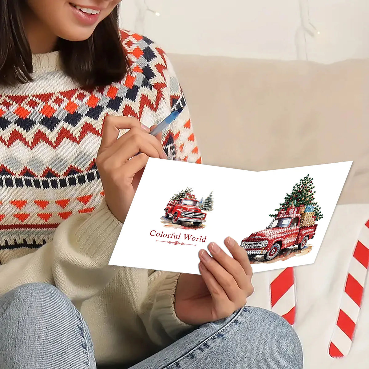 Diamond Painting Auto-Weihnachtskarten