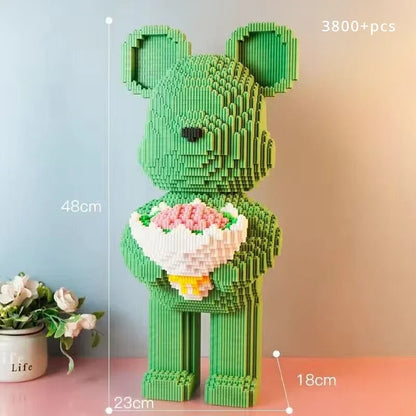 Bär mit Rosen Bausteinset