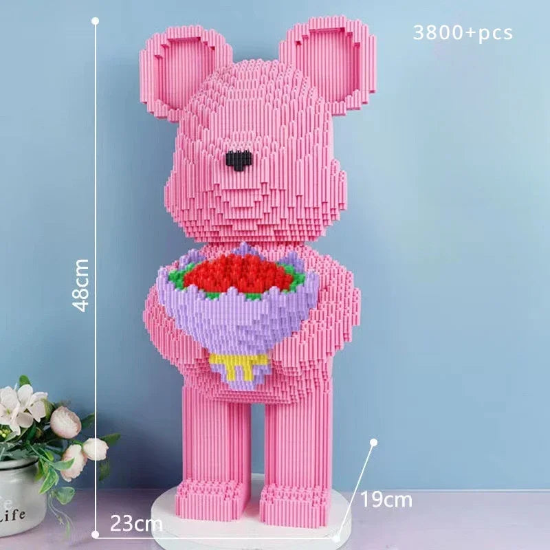 Bär mit Rosen Bausteinset