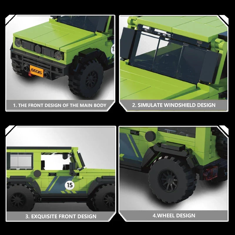 Grünes Rennauto Bausteinset