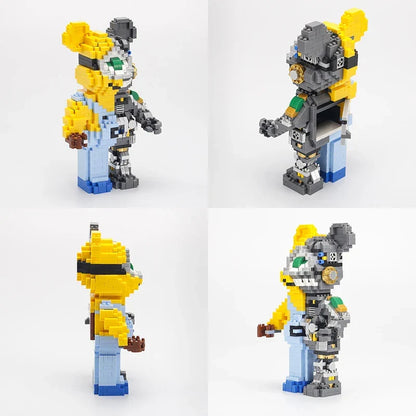 Gelbes Wesen als Roboter Bausteinset