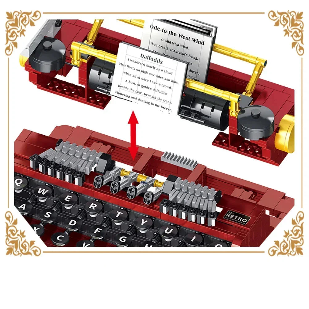 Vintage Schreibmaschine Bausteinset