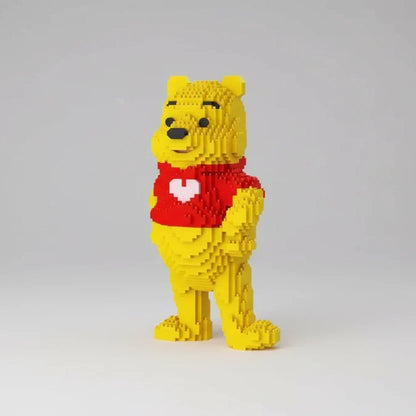Gelber Bär mit Herzchen-Shirt Bausteinset