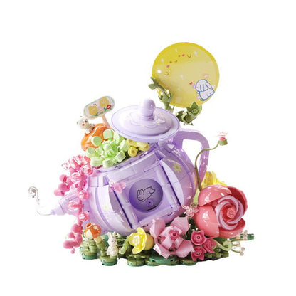 Teetasse mit Blumen Bausteinset