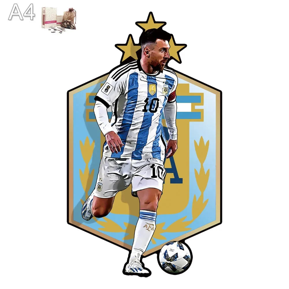 Messi Argentinien Logo Holzpuzzle