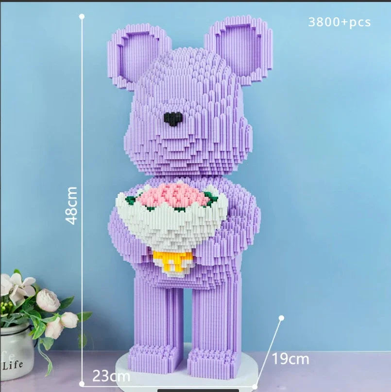 Bär mit Rosen Bausteinset