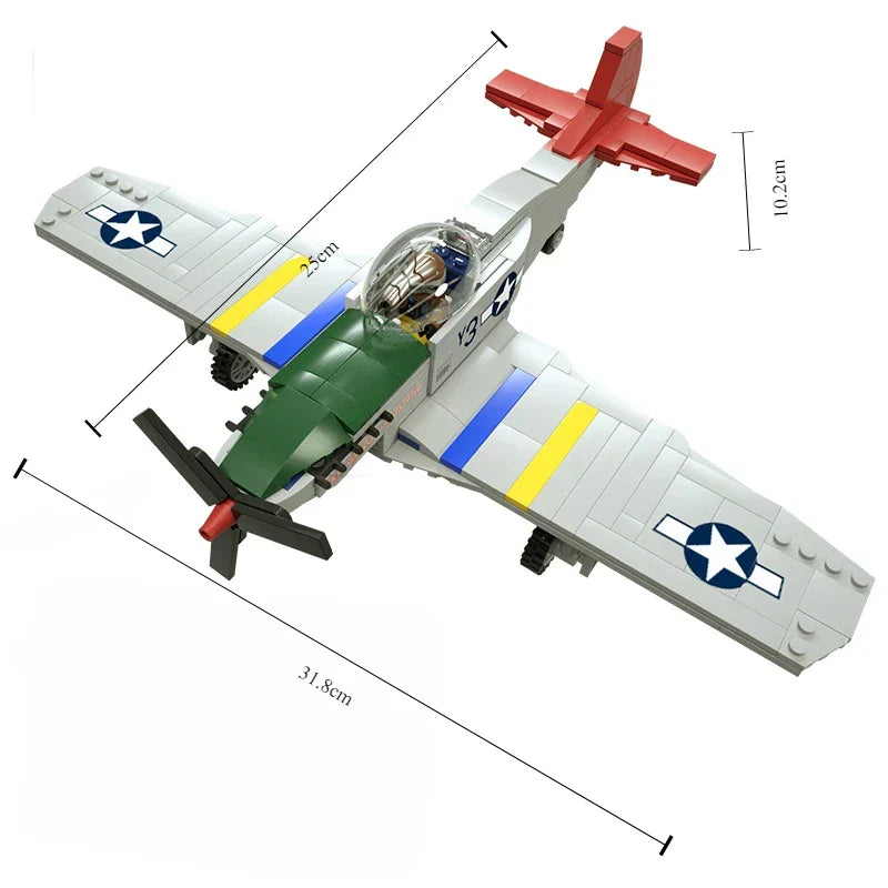 graues Kampfflugzeug Bausteinset