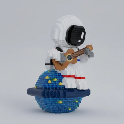 Astronaut mit Gitarre Bausteinset