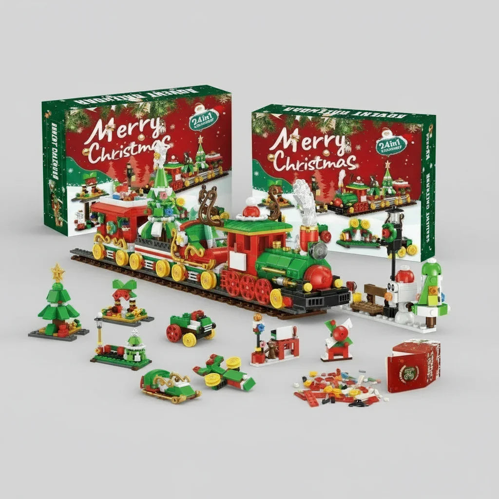 Weihnachtszug Adventskalender 24 Tage Bausteinset