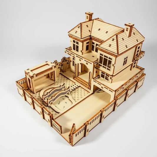Ferienhaus 3D-Holzbausatz